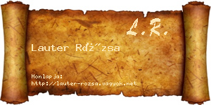 Lauter Rózsa névjegykártya